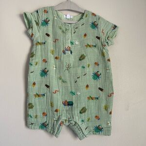 Angel Dear bug insect print muslin romper 12-18 month